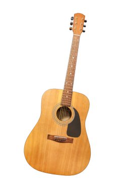 Parlak zemin üzerine akustik gitar dışarı açılı kesim