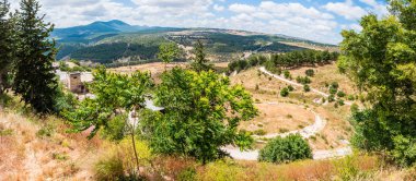 Kuzey Celile doğa İsrail Safed şehirden panoramik görünüm