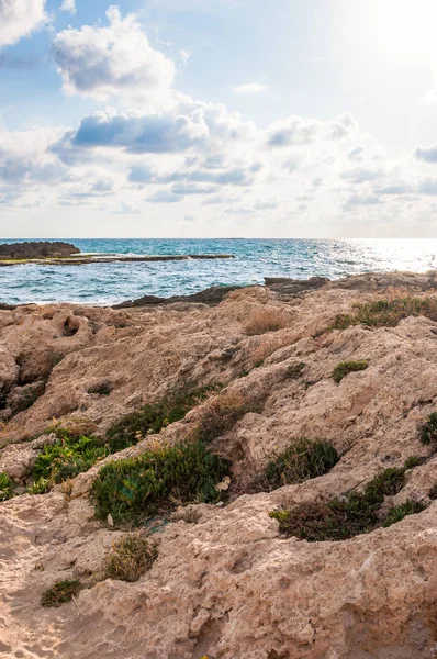 Playa Salvaje Con Acantilados Rocas Dentro Del Mar Mediterráneo Norte —  Fotos de Stock