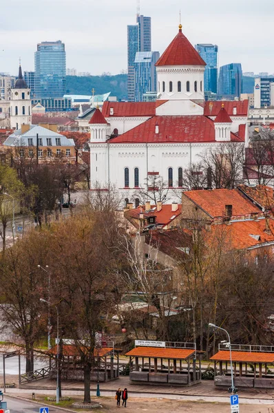 Vilnius Lituanie Avril 2013 Vue Paysage Urbain Sur Cathédrale Orthodoxe — Photo