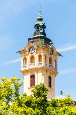 Szeged, Macaristan - 18 Haziran 2013: Town Hall Szeged Kulesi. Aynı yerde aynı işlevi ile üçüncü bina mevcut belediye binası olduğunu