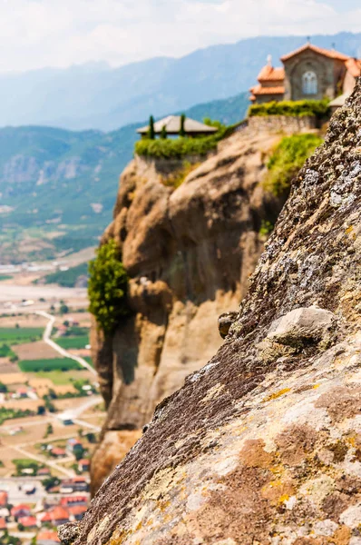 Meteora Řecko Června 2013 Panoramatický Pohled Malebné Meteora Krajina Skalních — Stock fotografie