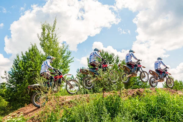 Vilnius Litva Července 2013 Skupina Amatérské Motocyklisty Procvičit Jejich Manévry — Stock fotografie