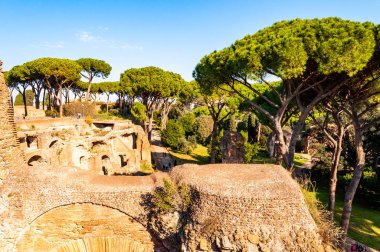 Roma, İtalya - 17 Kasım 2018: Domus Severiana Roma'daki Palatine Tepesi'nde İmparatorluk sarayları için son uzantısı için verilen modern addır