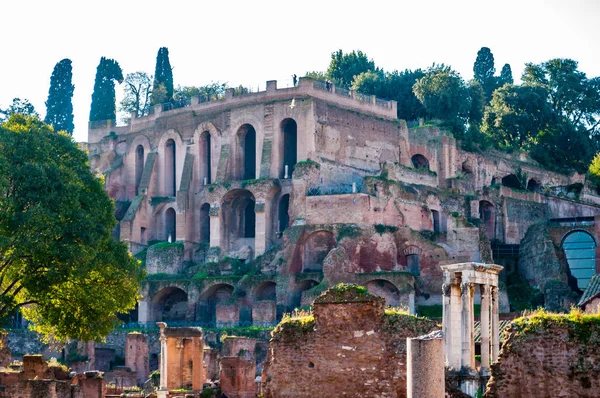 Rom Italien November 2018 Udsigt Domus Tiberiana Palads Forbliver Ruiner - Stock-foto