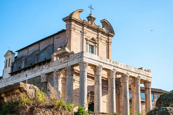 Roma Italia Noviembre 2018 Templo Antonino Faustina Antiguo Templo Romano — Foto de Stock
