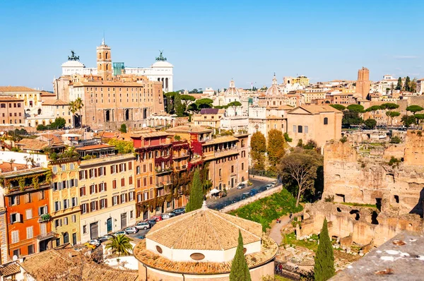 Roma Cityscape Kentsel Silüeti Görünümü Yukarıdaki Ile Lots Tarih Sanat — Stok fotoğraf