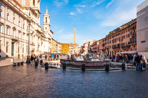 Rome Italië November 2018 Piazza Navona Plein Vol Beroemde Fonteinen — Stockfoto