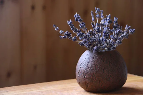 ceramic lavender vase in rustic style