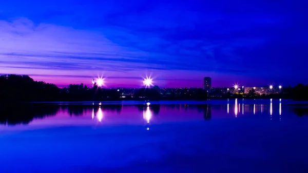 Het Blauwe Uur Stad — Stockfoto