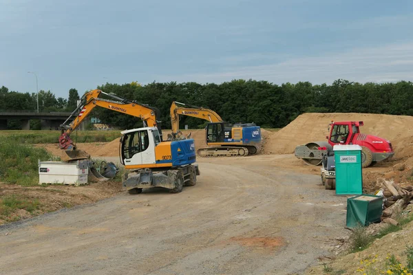 Grigny França Junho 2020 Construção Equipamento Para Terraplenagem Nova Linha — Fotografia de Stock