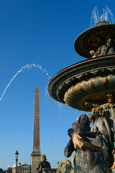 Paris França Setembro 2020 Monumento Histórico Famoso Lugar Concorde Centro — Fotografia de Stock