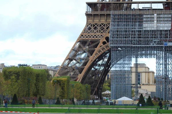 Paris France October 2020 Eiffel Tower Place Popular Tourists All — Stock Photo, Image