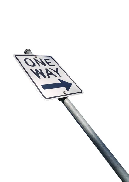One Way Road teken geïsoleerd op witte achtergrond — Stockfoto
