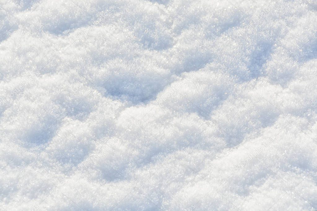 White crystals of snow. Texture background