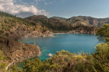deniz manzaralı dağ manzarası güzel koy, Türkiye