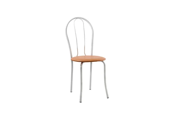 Moderner Stuhl aus Metall, isoliert, weißer Hintergrund — Stockfoto