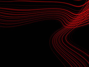 Koyu mavi arka plan üzerinde soyut kırmızı çizgiler. Dalga çizgisinin deseni