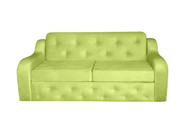 Green modern Sofa bútor izolált fehér háttér — Stock Fotó