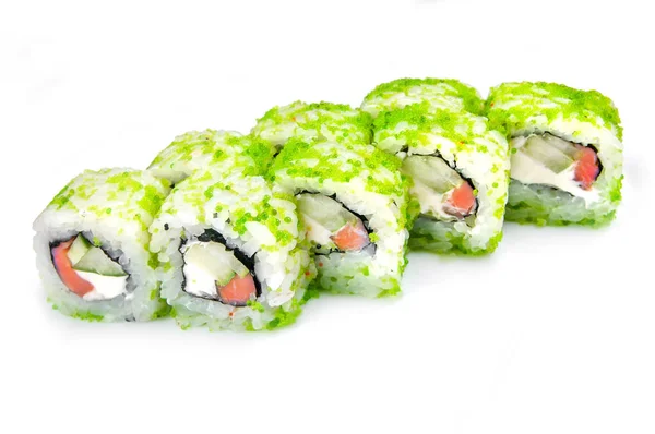 Közel a sashimi sushi készlet, roll a fehér lemez — Stock Fotó