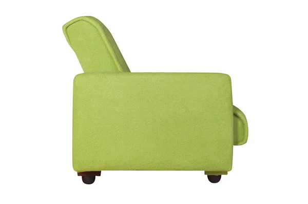 Меблі зеленого дивана ізольовані на білому тлі — стокове фото