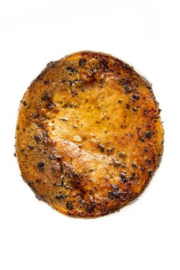 Izgara yuvarlak sığır eti Biftek eti beyaz izole