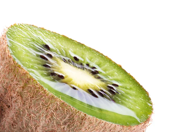 Kiwi-Frucht, Scheibe grüne saftige Kiwi. isoliert auf weiß — Stockfoto