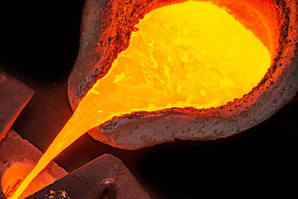 metal döküm işlemi metal parça fabrikasında yüksek derece ateşle
