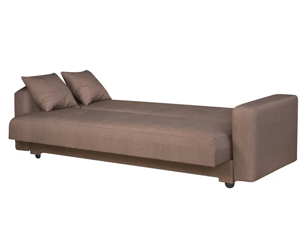 Furnitur sofa coklat diisolasi pada latar belakang putih — Stok Foto