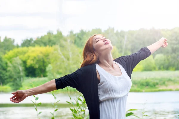 stock image closeup outdoor asian girl walking in the green park breathe fre