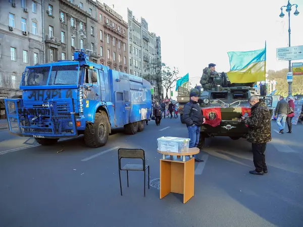 Efter Konfrontation Maidan Kiev Ukraina 2014 — Stockfoto