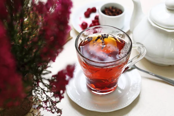 Чай Тузами Теплый Напиток Осенью Днем — стоковое фото