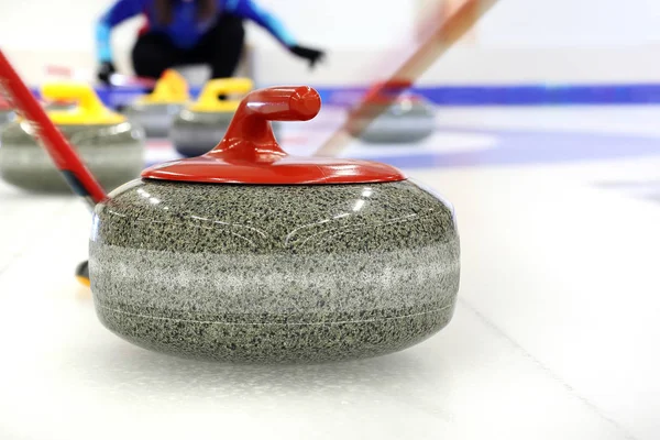 Curling Precieze Team Spel — Stockfoto