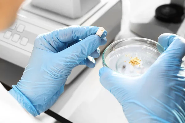 Laç Üretim Tıbbi Laboratuar Araştırmaları Mikroskop Altında — Stok fotoğraf