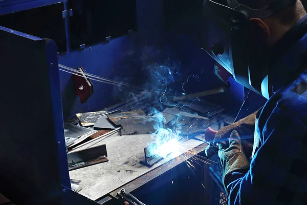 Welding Man Welding Workshop — Stock Photo, Image