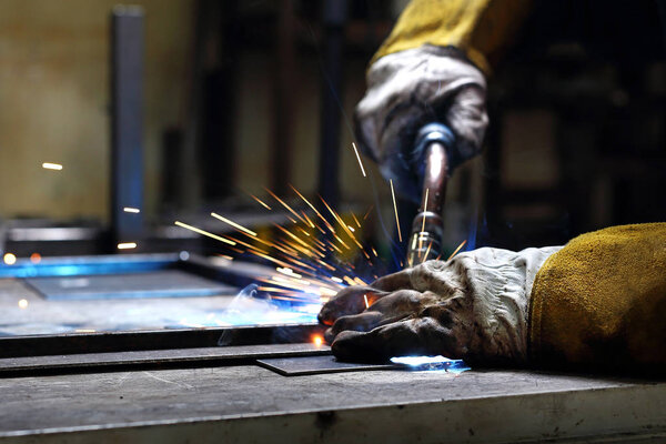 Welding.Work in a workshop, welding.