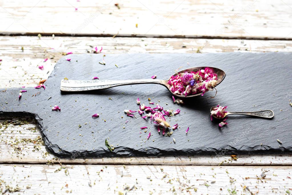Dried flower petals. A natural, natural healing mix, health straight from nature.