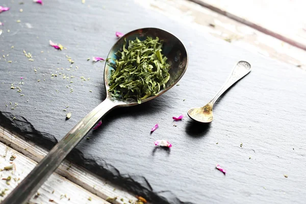 Dried herbs, aromatic healthy spices. Kitchen spices. — Stock Photo, Image