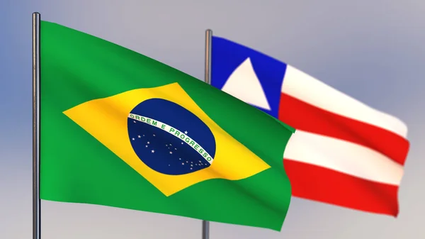 Bandeira Bahia 3D acenando no vento . — Fotografia de Stock