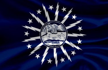 Buffalo New York bayrak illüstrasyon sallayarak.