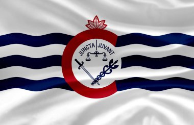 Cincinnati Ohio dalga illüstrasyon sallayarak.