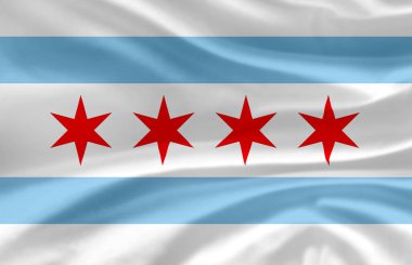 Chicago bayrak illüstrasyon sallayarak.