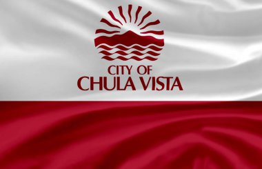 Chula Vista California dalga illüstrasyon sallayarak.
