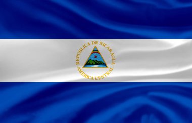 Nikaragua bayrak illüstrasyon sallayarak.