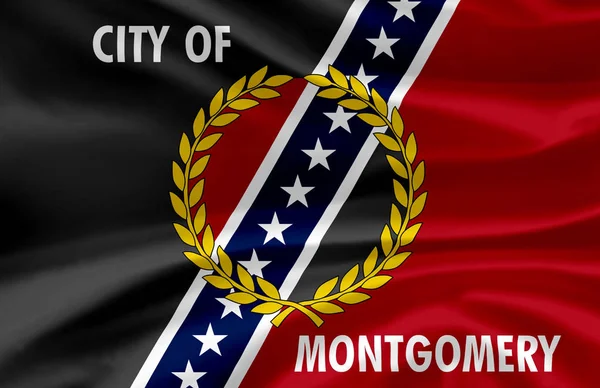 Montgomery alabama schwenkt Flagge Illustration. — Stockfoto