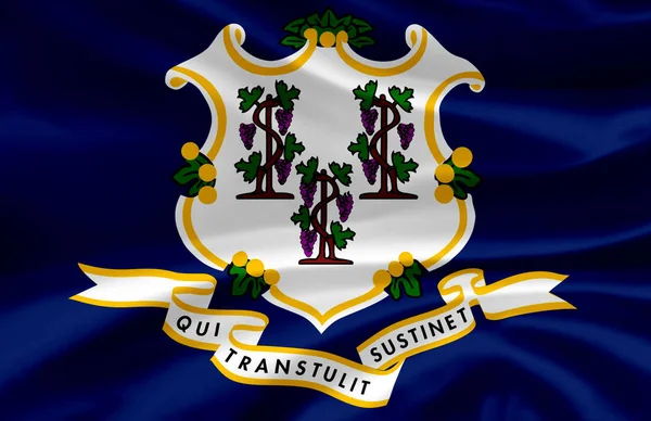 Connecticut wuivende vlag illustratie. — Stockfoto