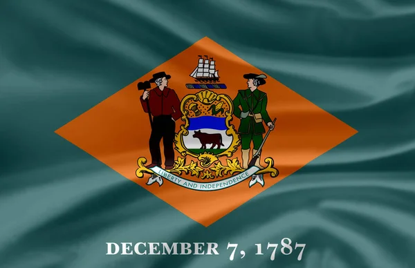 Delaware ondeando bandera ilustración . —  Fotos de Stock