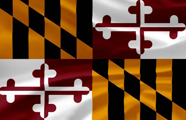 Maryland zwaaiende vlag illustratie. — Stockfoto