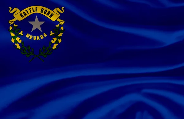 Nevada ondeando bandera ilustración . — Foto de Stock