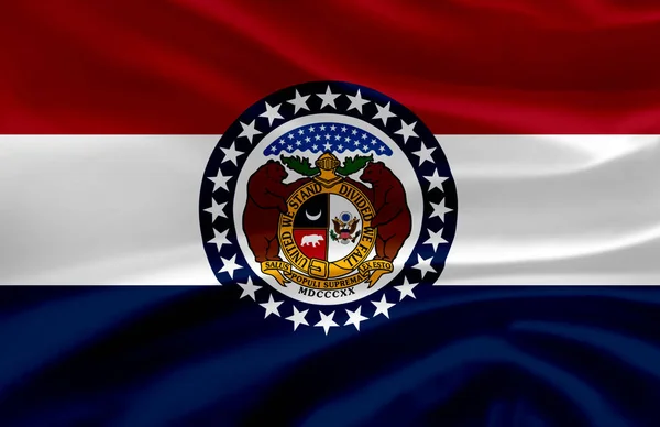 Missouri zwaaiende vlag illustratie. — Stockfoto
